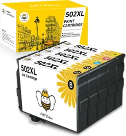 CMYBabee 502 XL Tintenpatrone Für Epson 502 XL Ersatz Für Expression Home XP-5105 XP-5100 XP-5150 XP-5155 Workforce WF-2860DWF WF-2865DWF WF-2880DWF WF-2885DWF (5er Pack)