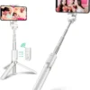 BlitzWolf Bluetooth Selfie Stick Stativ, 3 In 1 Erweiterbar Monopod Wireless Selfie-Stange Stab 360° Rotation Mit Bluetooth-Fernauslöse Für Android Samsung Galaxy 3.5-6 Zoll Smartphones -Elektronikpunkt e6b1af8520796313608fcc5cafcd3c6f
