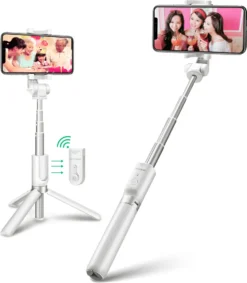 BlitzWolf Bluetooth Selfie Stick Stativ, 3 In 1 Erweiterbar Monopod Wireless Selfie-Stange Stab 360° Rotation Mit Bluetooth-Fernauslöse Für Android Samsung Galaxy 3.5-6 Zoll Smartphones