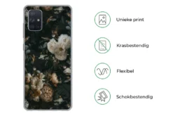 MuchoWow® Handyhülle Schutzhülle Hülle Für Samsung Galaxy A71 Blumen - Muster - Vogel Silikon Softcase Handy Hülle - Kartenbesitzer -Elektronikpunkt e794a590e4cc963f6936c2e2fd4e6918