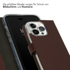 IPhone 14 Pro Hülle IPhone 14 Pro Schützhulle Klapphülle Aus Echtleder Echtes Leder Braun Selencia -Elektronikpunkt eaa64862f3b2032a6147437779439d24