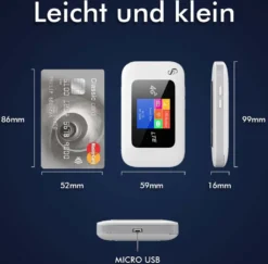 Mifi Mobiler LTE Router Wireless Wifi – 4G WLAN – Funktioniert Mit SIM-Karte – MobilerWLAN Router Simkarte - Internet Router - Bis Zu 10 Geräte -Elektronikpunkt f06670cb24ada8f854528a08b835695f