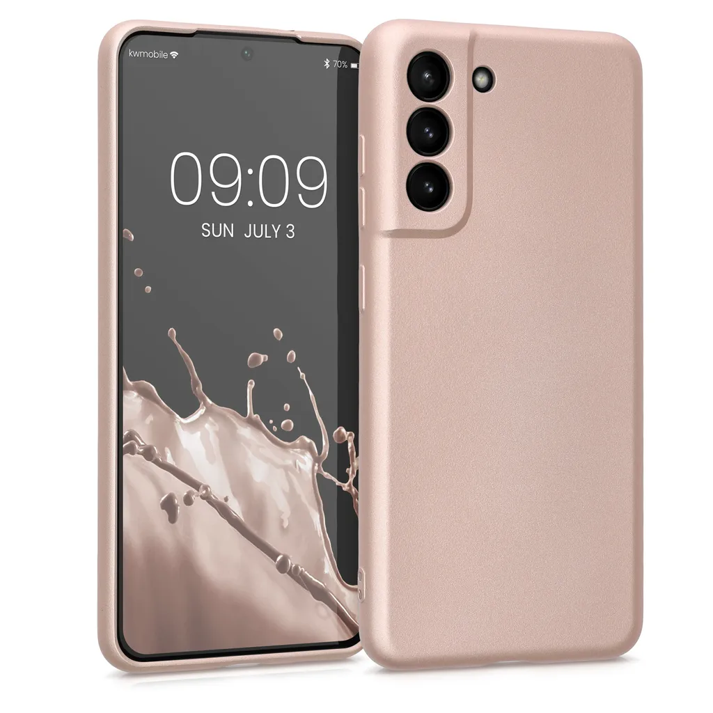 Kwmobile Case Kompatibel Mit Samsung Galaxy S21 FE - Hülle Silikon Metallisch Schimmernd - Handyhülle Metallic Gold 6 Kwmobile Case Kompatibel Mit Samsung Galaxy S21 FE - Hülle Silikon Metallisch Schimmernd - Handyhülle Metallic Gold – Bild 4