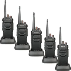 Retevis RT648 Funkgeräte, IP67-Handfunkgeräte Mit USB Ladestationen, PMR446 Lizenzfreies Walkie Talkie Mit 1200mAh Batterie, Notfallalarm, VOX, Squelch, CTCSS / DCS, Für Outdoor, Skifahren, Notfall( 5Stück, Schwarz)