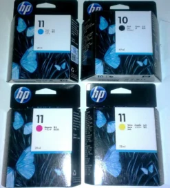 4x Original HP10 HP 10 C4844A + HP 11 HP11 C4836A C4837A C4838A Im Satz Set Für HP Business Inkjet, HP Officejet - MHD überschritten