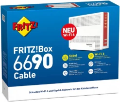 AVM FRITZ Box 6690 Cable - Wi-Fi 6 (802.11ax) - Dual-Band (2,4 GHz/5 GHz) - Eingebauter Ethernet-Anschluss - Weiß - Tabletop-Router -Elektronikpunkt fb489fca302744792a5229da47baaee7