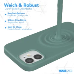 EAZY CASE Silikon Hülle Kompatibel Mit Apple IPhone 12 Mini, Slimcover Mit Kameraschutz, Silikonhülle, Schutzhülle, Bumper, Handy Case, Hülle, Silicon Case, Nacht Grün -Elektronikpunkt fc37c612907667c7a3383db991d8f3a4