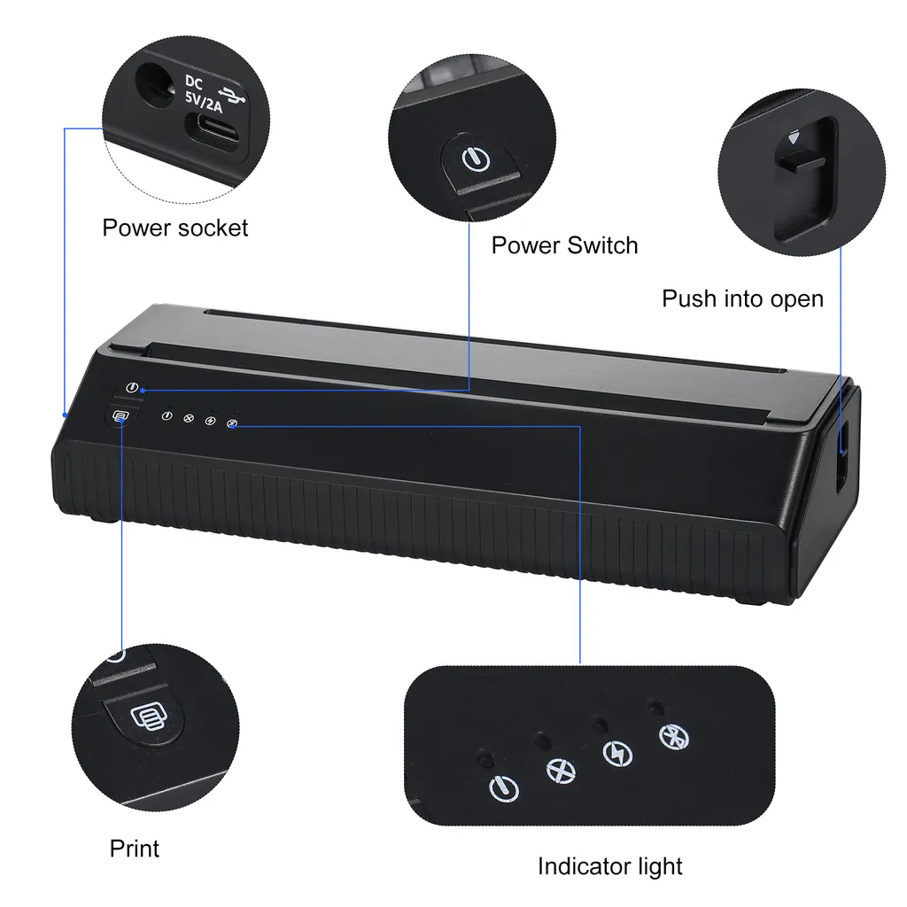 Thermodrucker Drahtlos BT Fototester Papierdrucker Tragbar 203DPI Tattoo Transfer 11 Thermodrucker Drahtlos BT Fototester Papierdrucker Tragbar 203DPI Tattoo Transfer – Bild 9