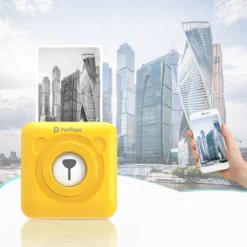 PeriPage Mini Pocket Etikettendrucker Labelprinter Thermodrucker Papierdrucker Mit Bluetooth-Verbindung + 3 Farbige Selbstklebende Thermorollen 56*30mm + 3 Rollen Weiß Thermopapier 57*30mm (Gelb) -Elektronikpunkt ff86dcbe8114d53b638eca2733a14732