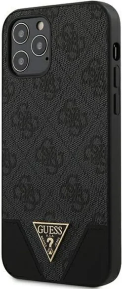Guess GUHCP12MPU4GHBK 4G Triangle Collection Hülle Für IPhone 12/12 Pro 6,1" Grau